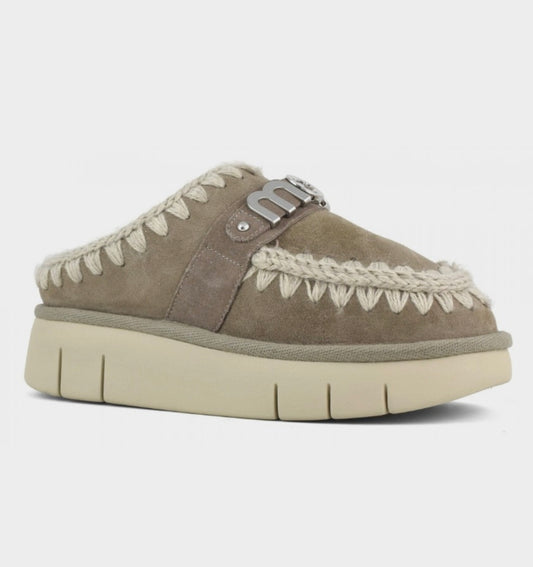 Mou bounce clog métal logo Taupe