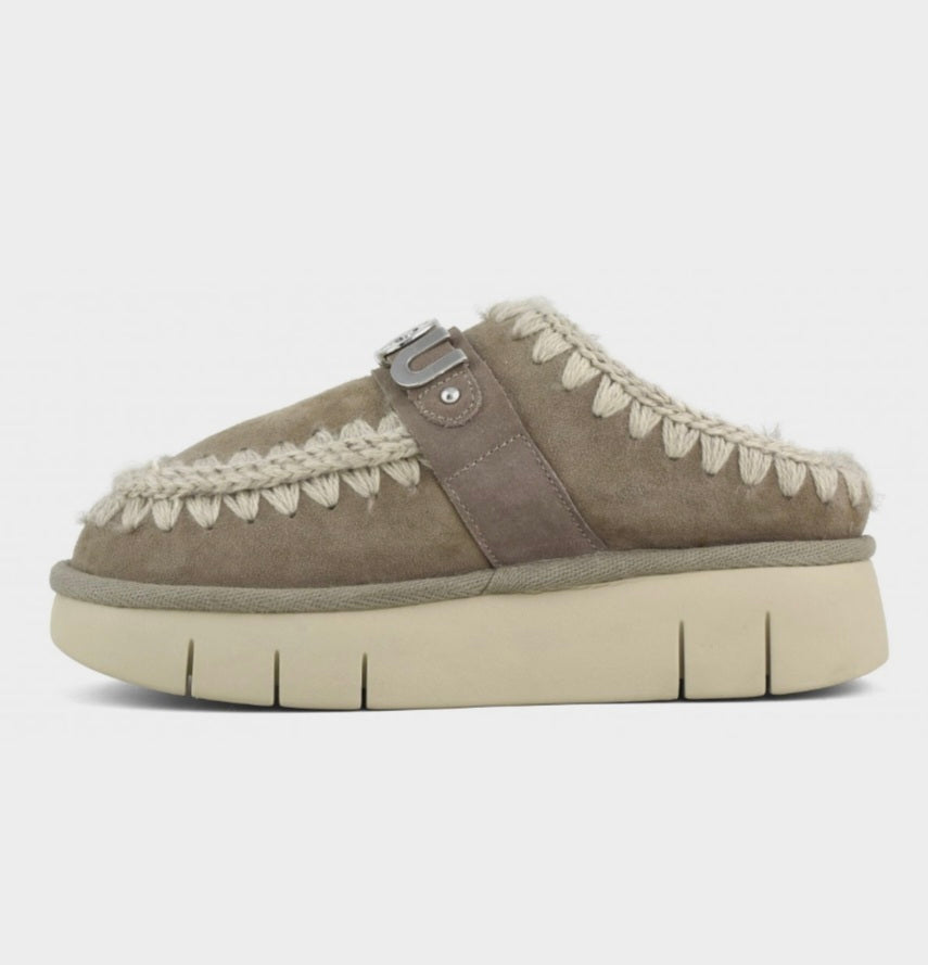 Mou bounce clog métal logo Taupe