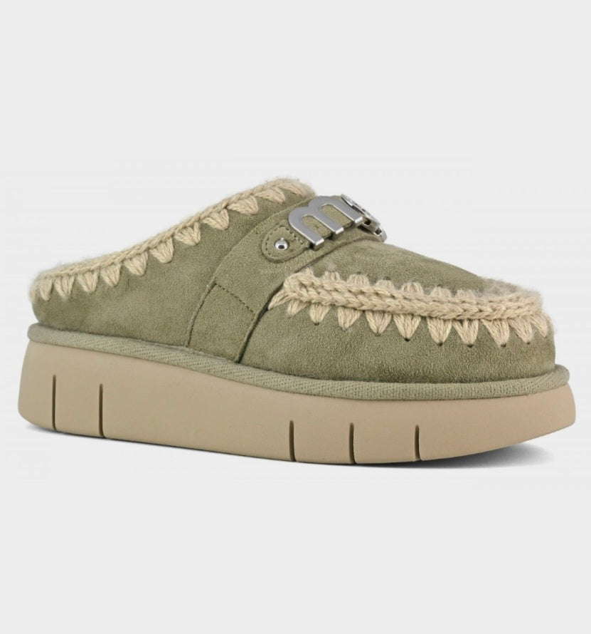 Mou bounce clog metal logo Khaki 