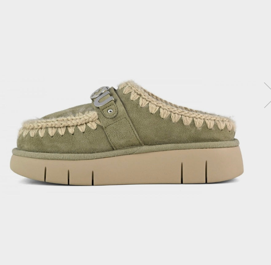 Mou bounce clog metal logo Khaki 