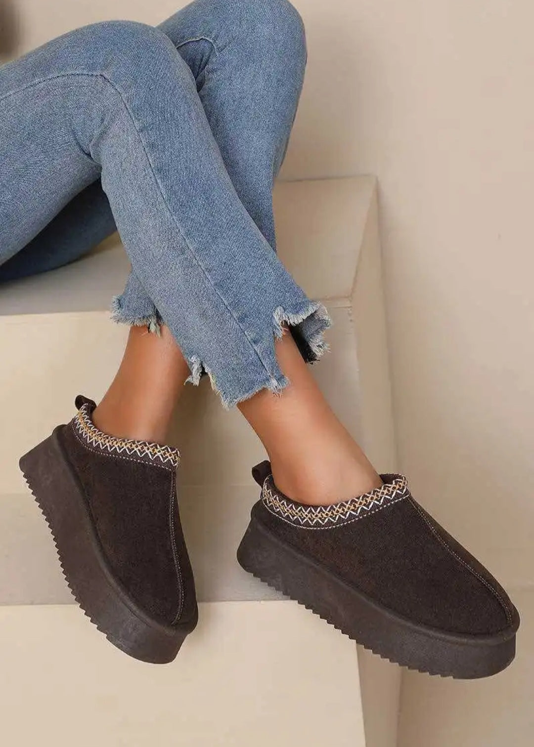 Aztec Mules Platform Dupe Brown