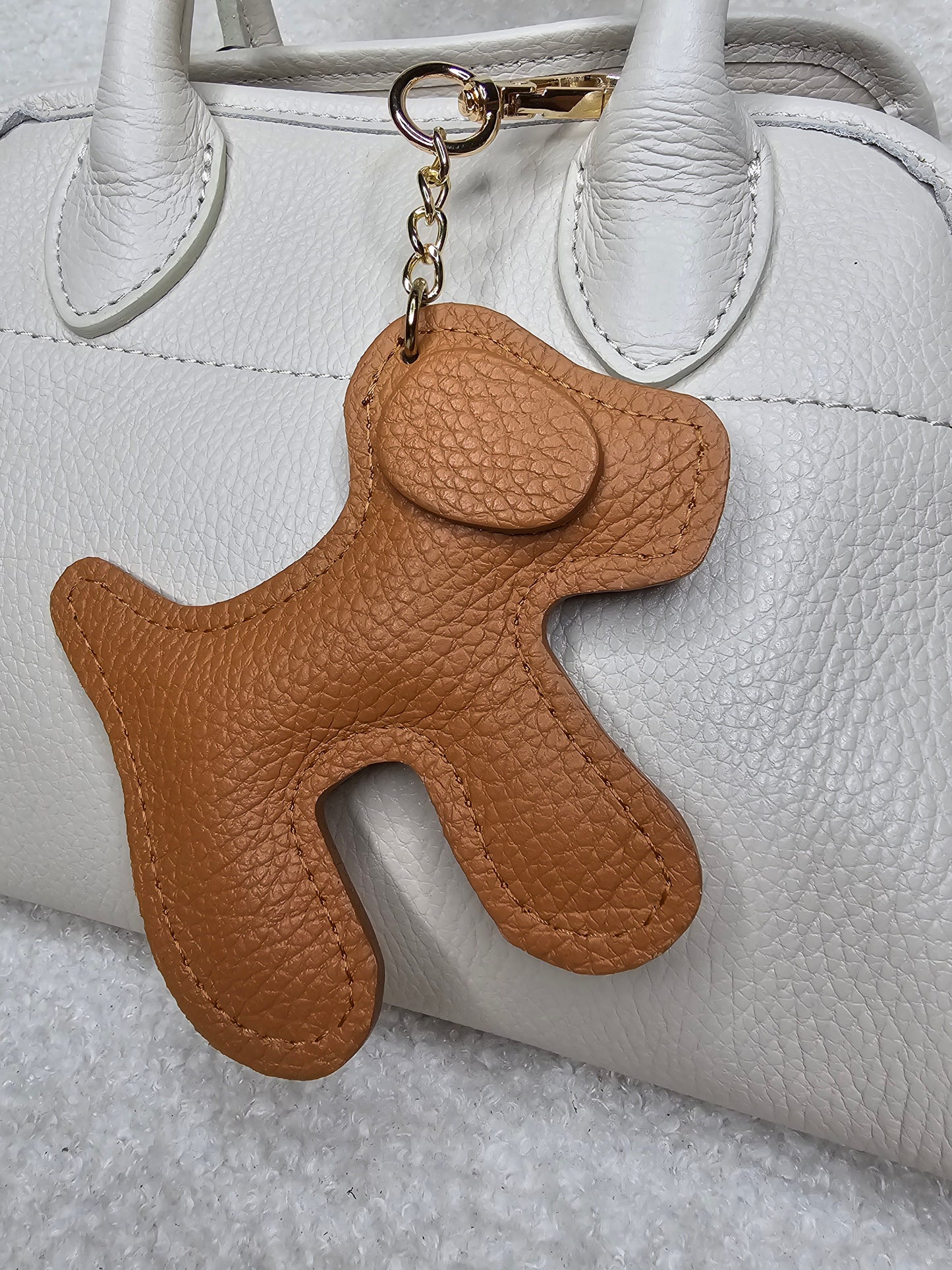 Grigri de sac en cuir Chien Camel