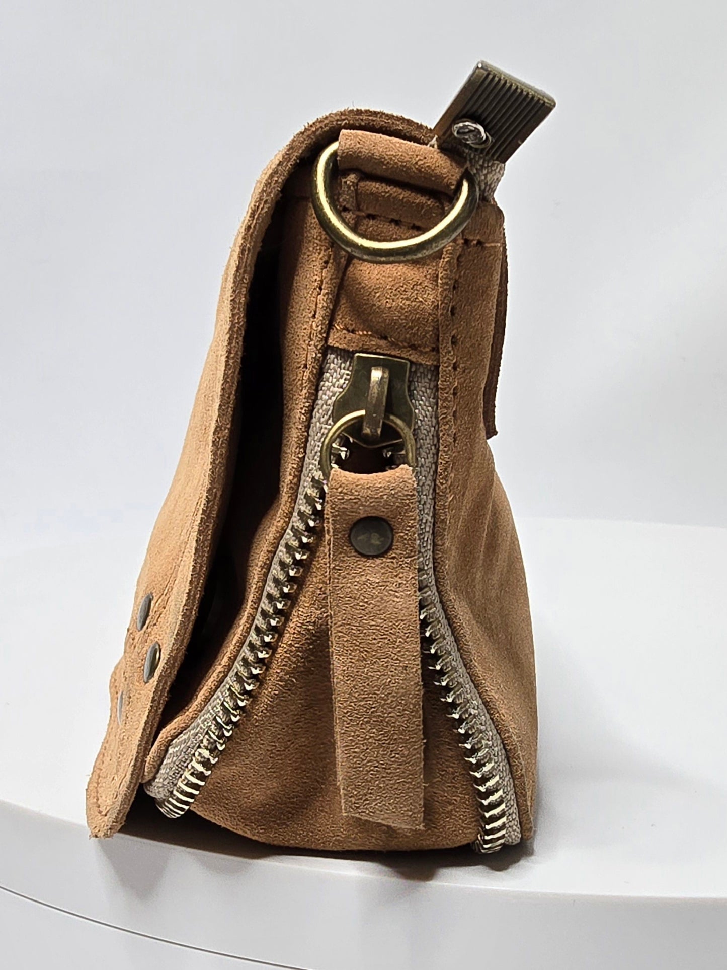 Jérôme bag, small model, Camel suede