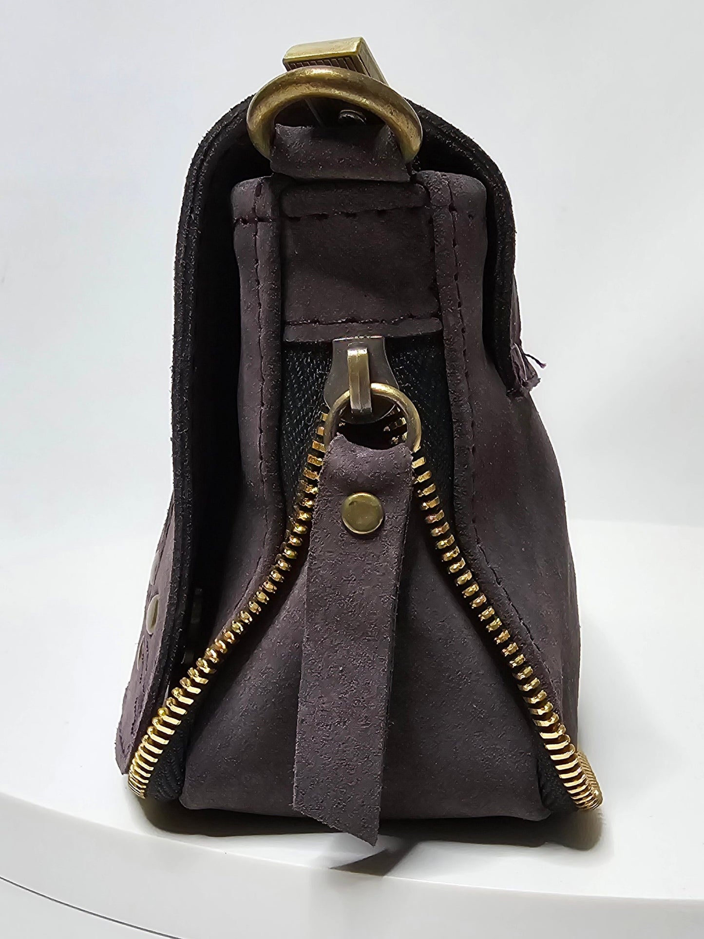 Sac Jérôme petit modèle daim Chocolat