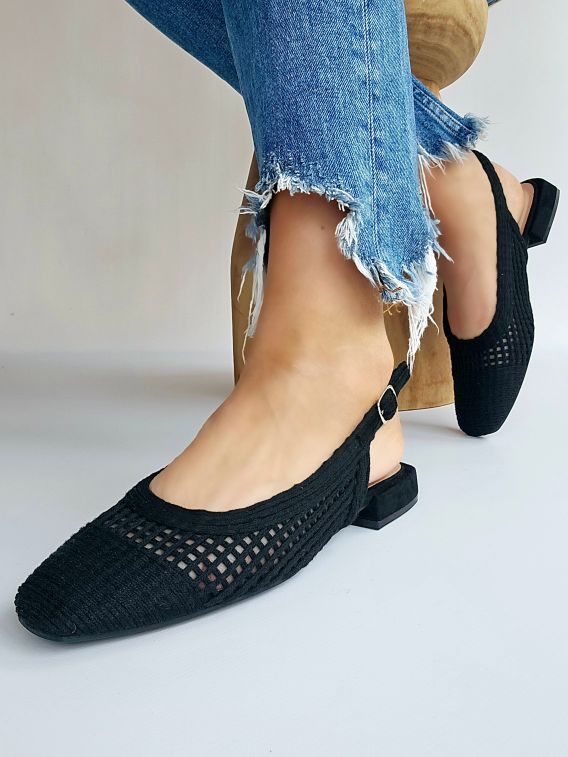 Slingbacks dentelle Noir