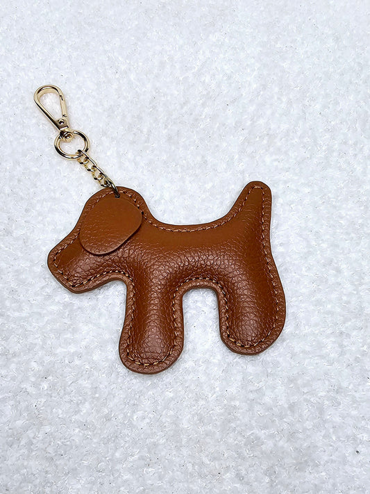 Grigri de sac en cuir Chien Marron