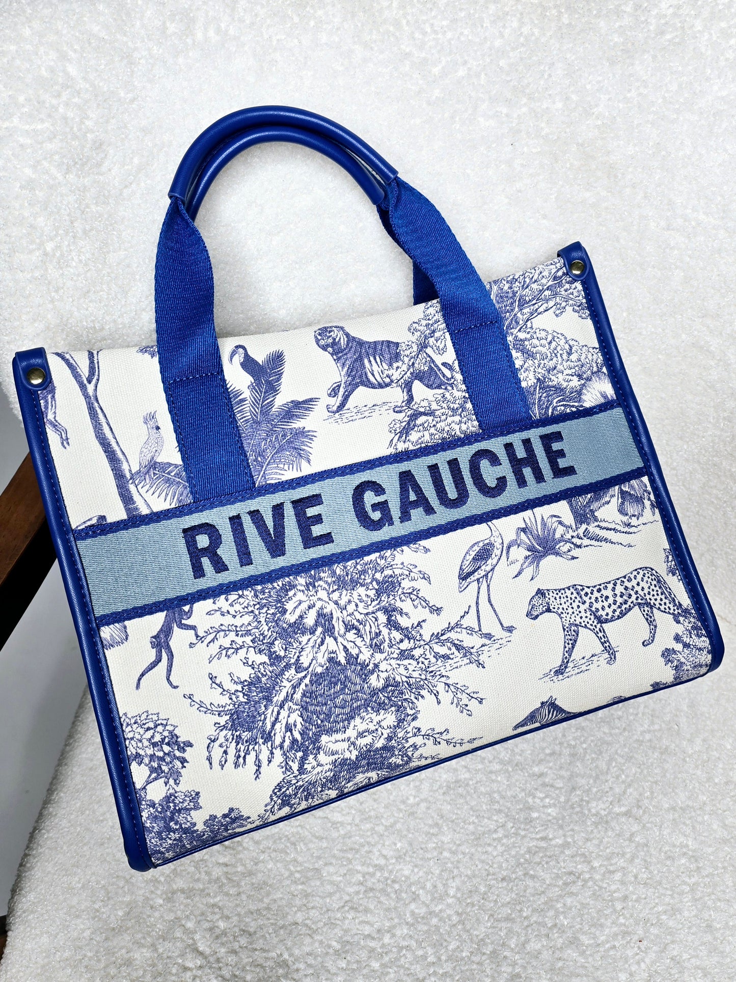 Sac Rive petit grand format anse tissu Bleu