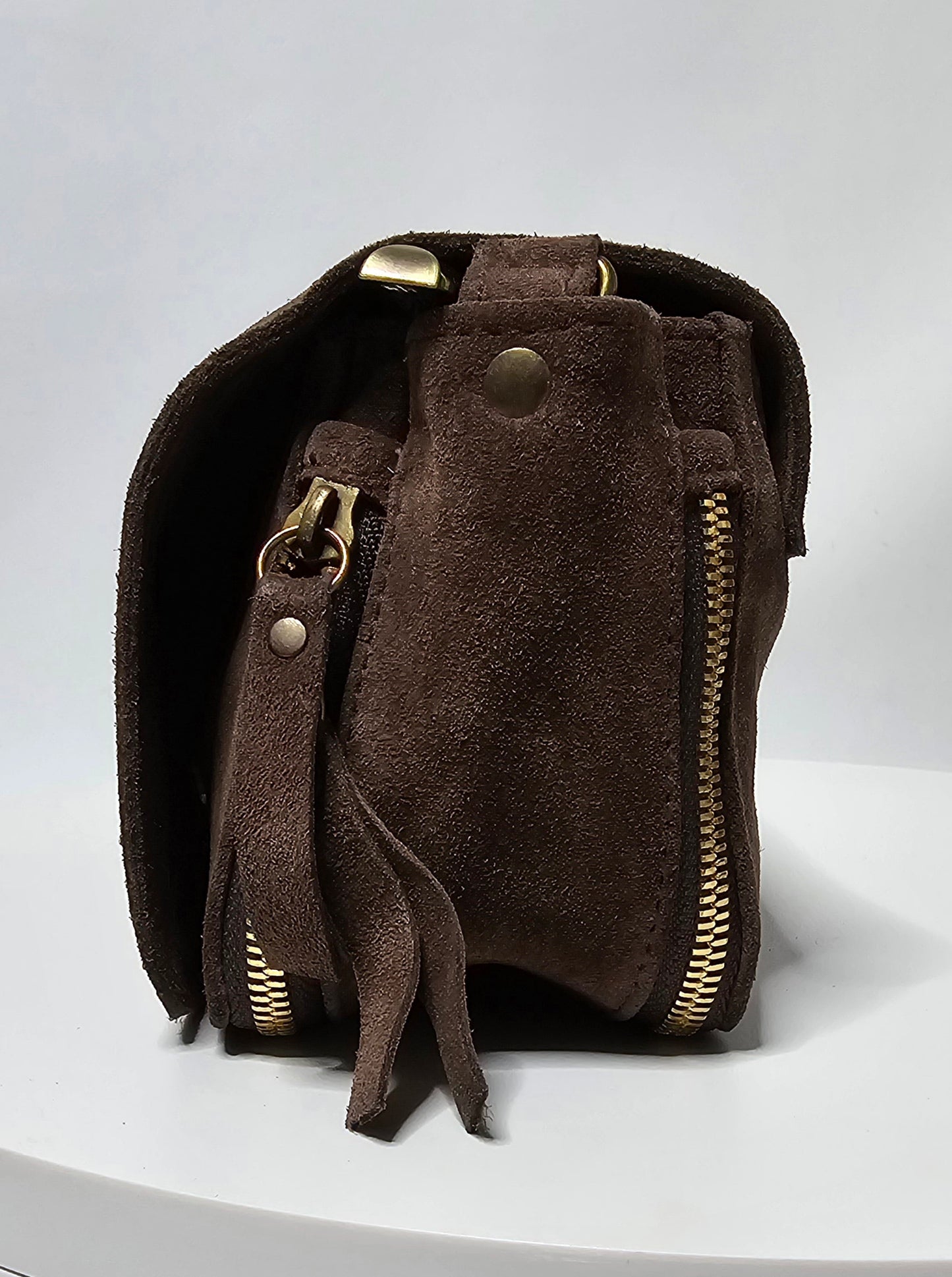 Large Jérôme bag with 3 compartments, Chocolate