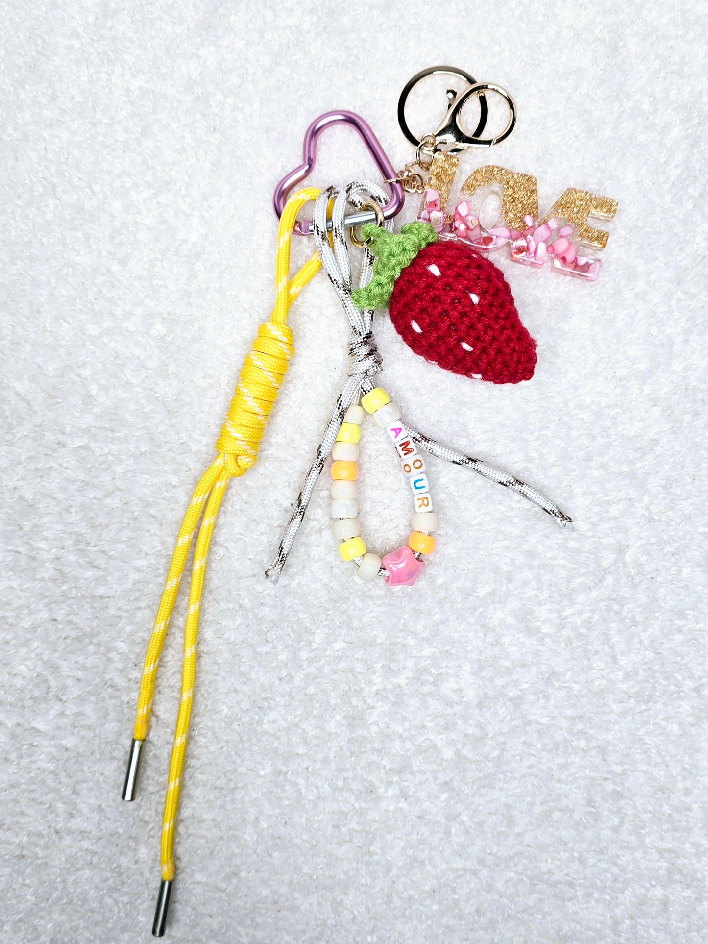 Grigri de sac bijoux Fraise Love