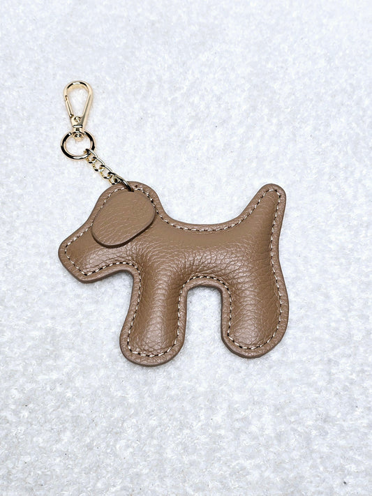 Grigri de sac en cuir Chien Taupe