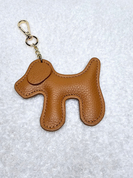 Grigri de sac en cuir Chien Camel