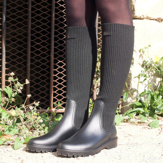 Bottes de pluie chaussette Noir