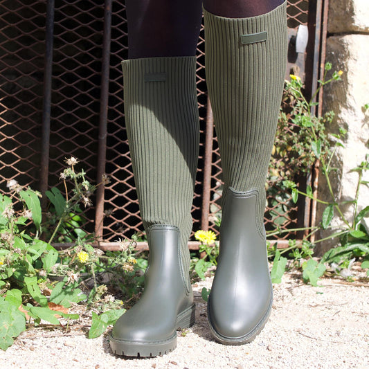 Bottes de pluie chaussette Kaki