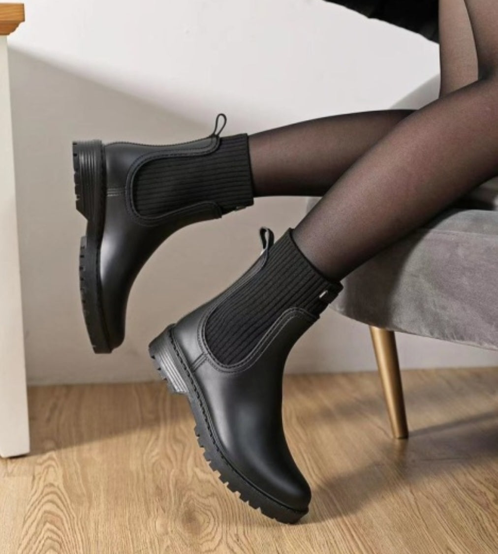 Boots chaussette noir best sale